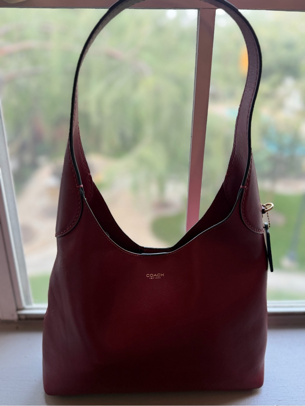 Coach Brooklyn 28 Shoulder Bag Like New Dark Ruby Brass Leather - Picture 8 of 10